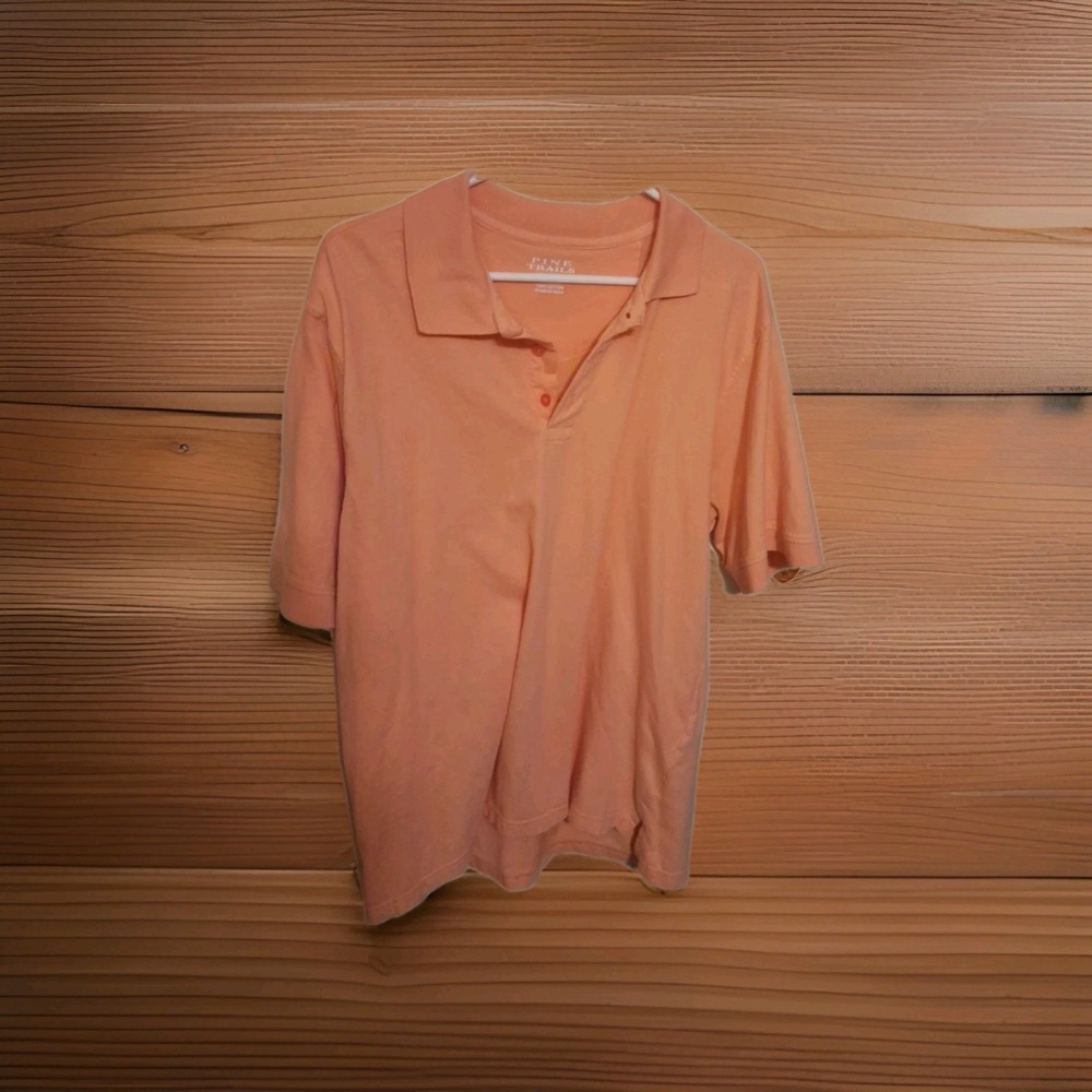 Pine Trails XL Peach Short Sleeve 100% Cotton Polo Shirt -0030